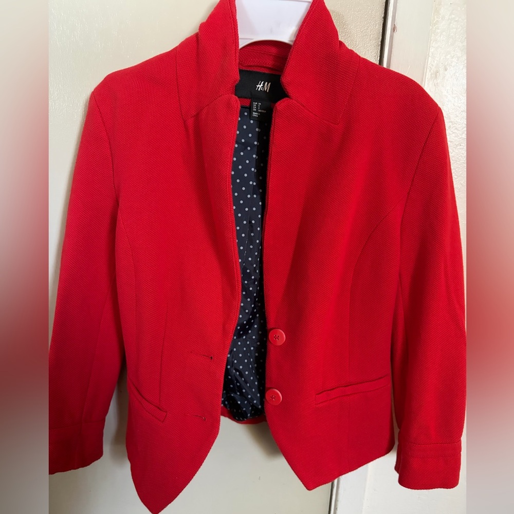 H&M Bold Scarlet Blazer